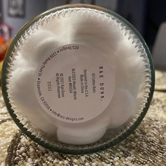 NWT RAE DUNN Fall "Blessed" Glass Jar Canister with Wood Lid Cotton Balls - Picture 7 of 11